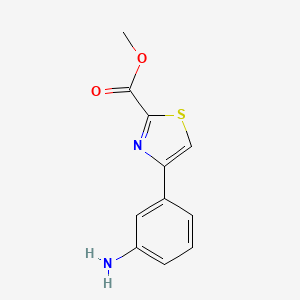 Methyl 4-(3-aminophenyl)thiazole-2-carboxylate chemical structure (CAS 885279-72-1)