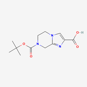 7-Boc-5,6,7,8-tetrahydroimidazo[1,2-a]pyrazine-2-carboxylic Acid chemical structure (CAS 885281-30-1)
