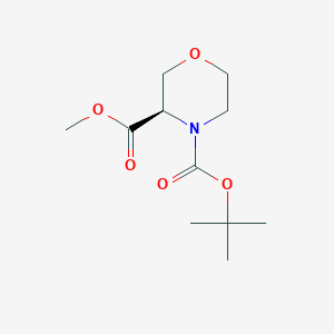 (R)-4-tert-Butyl 3-methyl morpholine-3,4-dicarboxylate chemical structure (CAS 885321-46-0)