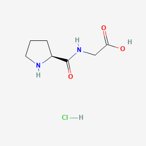 (S)-2-(Pyrrolidine-2-carboxamido)acetic acid hydrochloride chemical structure (CAS 885459-11-0)