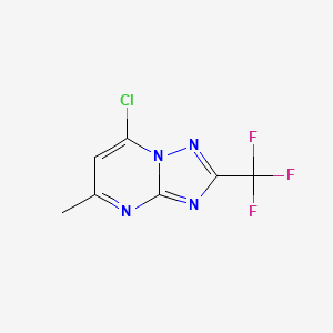 7-Chloro-5-methyl-2-(trifluoromethyl)-[1,2,4]triazolo[1,5-a]pyrimidine chemical structure (CAS 885461-50-7)