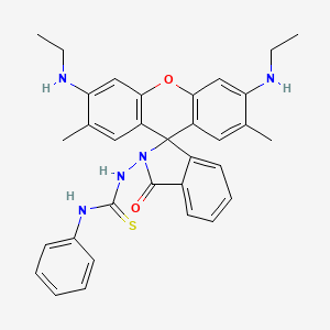 1-(3',6'-Bis(ethylamino)-2',7'-dimethyl-3-oxospiro[isoindoline-1,9'-xanthen]-2-yl)-3-phenylthiourea chemical structure (CAS 885481-03-8)
