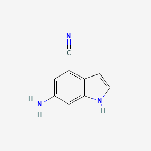 6-Amino-1H-indole-4-carbonitrile chemical structure (CAS 885518-24-1)