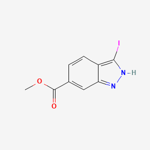 Methyl 3-iodo-1H-indazole-6-carboxylate chemical structure (CAS 885518-82-1)