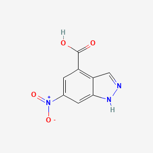 6-Nitro-1H-indazole-4-carboxylic acid chemical structure (CAS 885519-61-9)