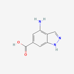 4-Amino-1H-indazole-6-carboxylic acid chemical structure (CAS 885519-89-1)