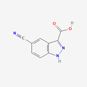 5-Cyano-1H-indazole-3-carboxylic acid chemical structure (CAS 885520-03-6)