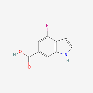 4-Fluoro-1H-indole-6-carboxylic acid chemical structure (CAS 885520-31-0)