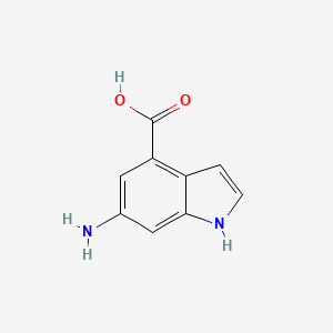 6-Amino-1H-indole-4-carboxylic acid chemical structure (CAS 885520-34-3)