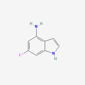 6-Iodo-1H-indol-4-amine chemical structure (CAS 885520-58-1)
