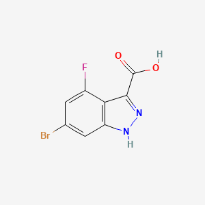 6-Bromo-4-fluoro-1H-indazole-3-carboxylic acid chemical structure (CAS 885520-62-7)