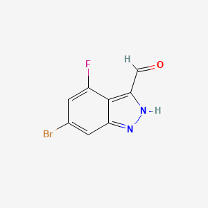 6-Bromo-4-fluoro-1H-indazole-3-carbaldehyde chemical structure (CAS 885520-72-9)