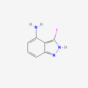 3-Iodo-1H-indazol-4-amine chemical structure (CAS 885521-28-8)