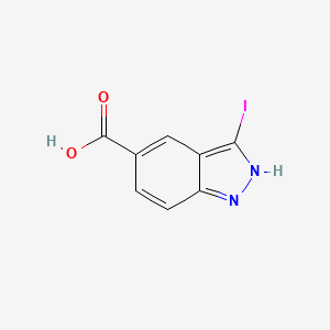 3-Iodo-1H-indazole-5-carboxylic acid chemical structure (CAS 885521-46-0)