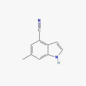6-Methyl-1H-indole-4-carbonitrile chemical structure (CAS 885522-54-3)