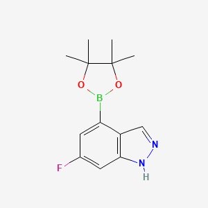 6-Fluoro-4-(4,4,5,5-tetramethyl-1,3,2-dioxaborolan-2-yl)-1H-indazole chemical structure (CAS 885698-71-5)