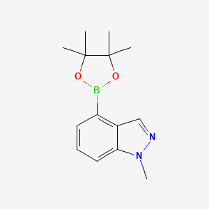 1-Methyl-4-(4,4,5,5-tetramethyl-1,3,2-dioxaborolan-2-yl)-1H-indazole chemical structure (CAS 885698-94-2)