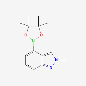 2-Methyl-4-(4,4,5,5-tetramethyl-1,3,2-dioxaborolan-2-yl)-2H-indazole chemical structure (CAS 885698-95-3)