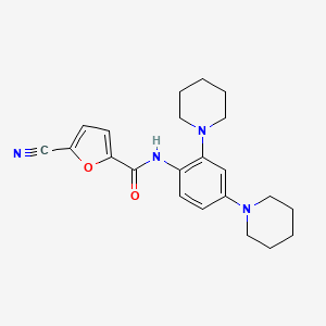 5-Cyano-N-(2,4-di(piperidin-1-yl)phenyl)furan-2-carboxamide chemical structure (CAS 885704-58-5)
