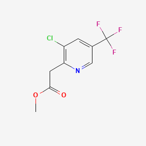 Methyl 2-(3-chloro-5-(trifluoromethyl)pyridin-2-yl)acetate chemical structure (CAS 885949-63-3)