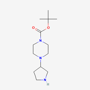 tert-Butyl 4-(pyrrolidin-3-yl)piperazine-1-carboxylate chemical structure (CAS 885959-36-4)