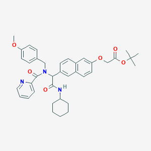 tert-Butyl 2-((6-(2-(cyclohexylamino)-1-(N-(4-methoxybenzyl)picolinamido)-2-oxoethyl)naphthalen-2-yl)oxy)acetate chemical structure (CAS 886053-73-2)
