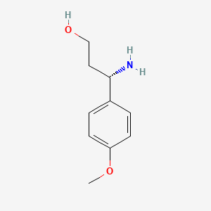 (S)-3-Amino-3-(4-methoxyphenyl)propan-1-ol chemical structure (CAS 886061-27-4)