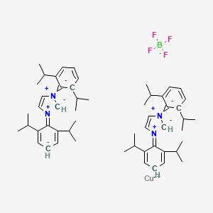 Bis(1,3-bis(2,6-diisopropylphenyl)imidazol-2-ylidene)copper(I) tetrafluoroborate chemical structure (CAS 886061-48-9)