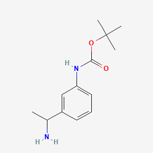 tert-Butyl (3-(1-aminoethyl)phenyl)carbamate chemical structure (CAS 886362-19-2)