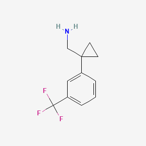 (1-(3-(Trifluoromethyl)phenyl)cyclopropyl)methanamine chemical structure (CAS 886365-96-4)