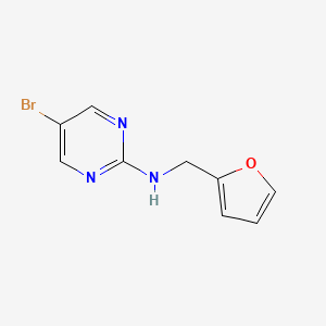 5-Bromo-N-(furan-2-ylmethyl)pyrimidin-2-amine chemical structure (CAS 886366-01-4)