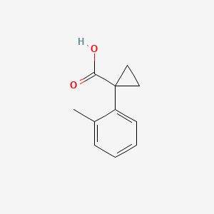 1-(2-Methylphenyl)cyclopropanecarboxylic acid chemical structure (CAS 886366-10-5)