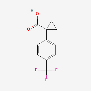 1-(4-(Trifluoromethyl)phenyl)cyclopropanecarboxylic acid chemical structure (CAS 886366-13-8)