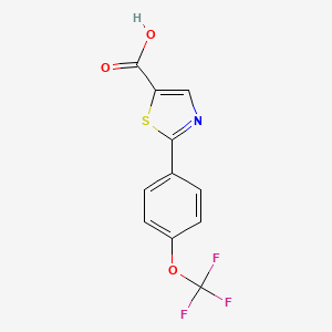 2-[4-(Trifluoromethoxy)phenyl]thiazole-5-carboxylic Acid chemical structure (CAS 886370-20-3)