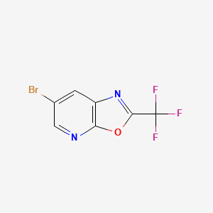 6-Bromo-2-(trifluoromethyl)oxazolo[5,4-b]pyridine chemical structure (CAS 886373-24-6)