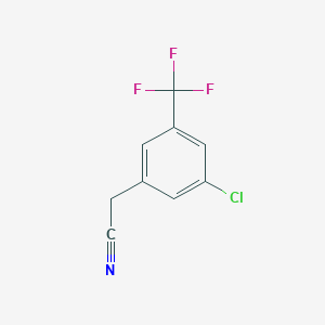 2-(3-Chloro-5-(trifluoromethyl)phenyl)acetonitrile chemical structure (CAS 886496-95-3)
