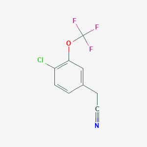 2-(4-Chloro-3-(trifluoromethoxy)phenyl)acetonitrile chemical structure (CAS 886500-97-6)