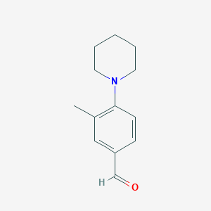 3-Methyl-4-(piperidin-1-yl)benzaldehyde chemical structure (CAS 886502-08-5)