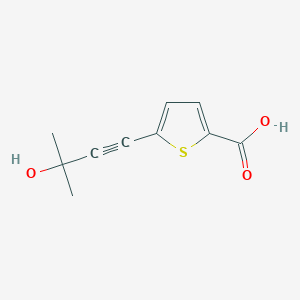 5-(3-Hydroxy-3-methylbut-1-yn-1-yl)thiophene-2-carboxylic acid chemical structure (CAS 886505-51-7)