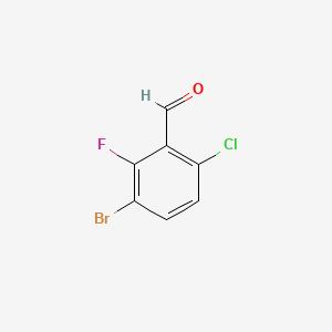 3-Bromo-6-chloro-2-fluorobenzaldehyde chemical structure (CAS 886615-30-1)