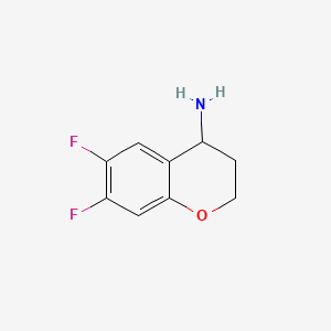 6,7-Difluorochroman-4-amine chemical structure (CAS 886762-82-9)