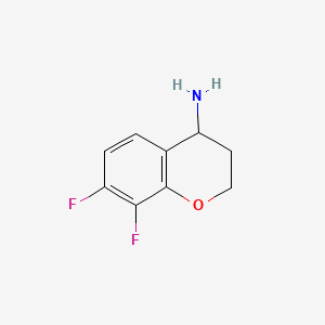 7,8-Difluorochroman-4-amine chemical structure (CAS 886762-83-0)