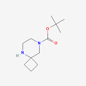 tert-Butyl 5,8-diazaspiro[3.5]nonane-8-carboxylate chemical structure (CAS 886766-31-0)