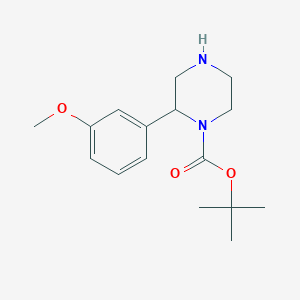 tert-Butyl 2-(3-methoxyphenyl)piperazine-1-carboxylate chemical structure (CAS 886768-13-4)
