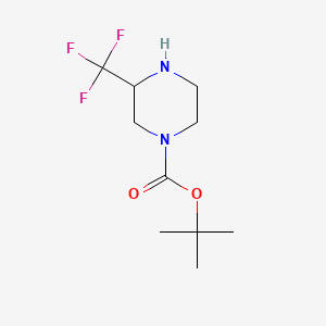 tert-Butyl 3-(trifluoromethyl)piperazine-1-carboxylate chemical structure (CAS 886779-69-7)