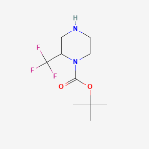 tert-Butyl 2-(trifluoromethyl)piperazine-1-carboxylate chemical structure (CAS 886779-77-7)