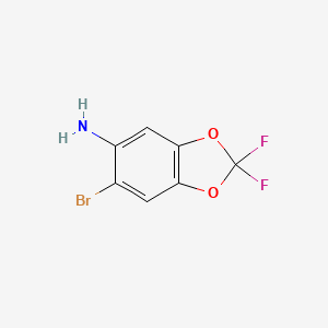 6-Bromo-2,2-difluorobenzo[d][1,3]dioxol-5-amine chemical structure (CAS 887267-84-7)