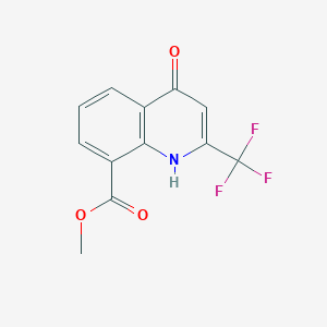 Methyl 4-hydroxy-2-(trifluoromethyl)quinoline-8-carboxylate chemical structure (CAS 887351-07-7)