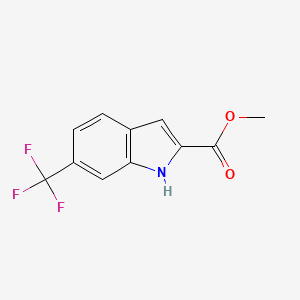 Methyl 6-(trifluoromethyl)-1H-indole-2-carboxylate chemical structure (CAS 887360-34-1)
