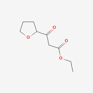 Ethyl 3-oxo-3-(tetrahydrofuran-2-yl)propanoate chemical structure (CAS 887411-85-0)